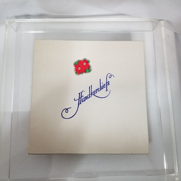 Vintage New In Box Cotton Embroidered Inset Design Ladies Handkerchiefs - Picture 6 of 10